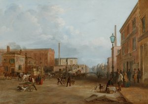 London Road, Manchester door Arthur Fitzwilliam Tait