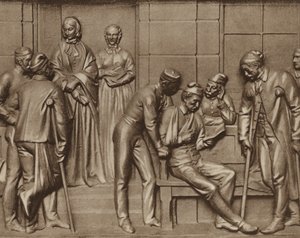Florence Nightingale bezoekt patiënten, hulp in het Woolwich ziekenhuis, Londen
