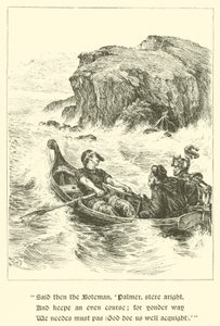 Sir Guyon, De Rots van Berisping (gravure) door Arthur George Walker