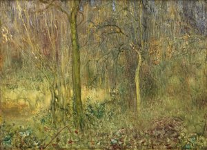 Bosrijke open plek door Arthur Hacker