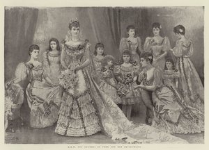 HRH de hertogin van York en haar bruidsmeisjes door Arthur Hopkins