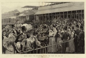 Royal Ascot, de omheining voor de race om de beker door Arthur Hopkins