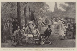 Zondagochtend in Kensington Gardens, na de dienst in Christ