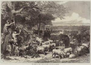 De verdediging van Parijs, vee en schapen in het Bois de Boulogne