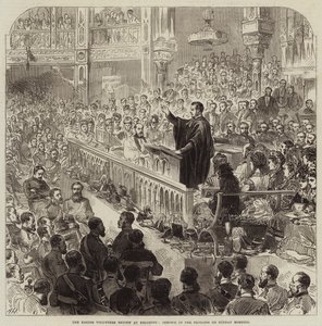 De Paasvrijwilligersparade in Brighton, Dienst in het Paviljoen op Zondagochtend door Arthur Hopkins