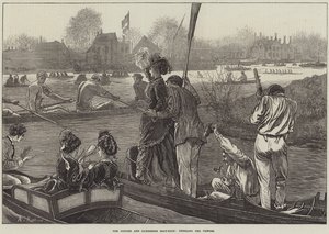 De Oxford en Cambridge Bootrace, juichend voor de Winnaars door Arthur Hopkins