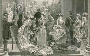De eerste Ontvangkamer van het Seizoen, aan de voet van de grote trap in Buckingham Palace door Arthur Hopkins