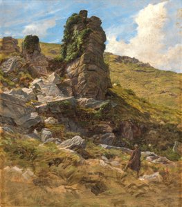 Een rotsachtige uitloper door Arthur Hughes