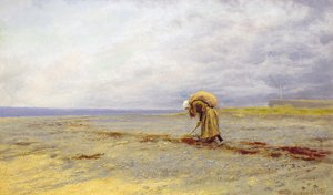 Zeewier verzamelen door Arthur Hughes
