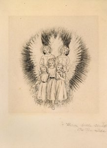 Drie kleine kinderen op de wijde wijde aarde, eind 19e eeuw door Arthur Hughes