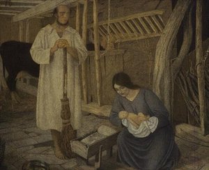De geboorte van Christus door Arthur Joseph Gaskin