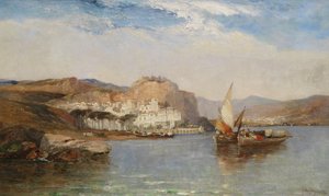 Bij Amalfi, Golf van Salerno, Italië, 1877 door Arthur Joseph Meadows