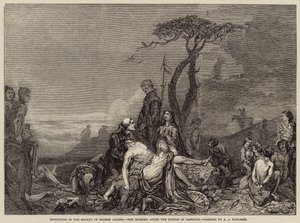 De ochtend na de slag bij Hastings door Arthur Joseph Woolmer