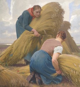 Vrouwen die koren binden door Arthur Kampf