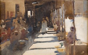 De Bazaar in Vringa door Arthur Melville