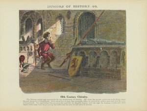 12e eeuws ridderschap (kleurenlitho) door Arthur Moreland