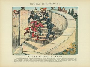 Arrestatie van de hertog van Gloucester. 1389 na Christus (kleurenlitho) door Arthur Moreland