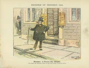 Mammon: een hedendaagse allegorie (kleurenlitho) door Arthur Moreland