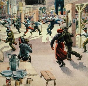 Kerstavond in Giessen Kamp, ca. 1916 door Arthur Nantel
