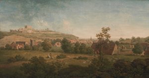 Landschap, met Dover Castle in de verte door Arthur Nelson