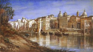De Oevers van de Tiber door Arthur Perigal