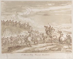 Cavalerie die naar de Aanval Gaat, met een Centraal Figuur te Paard die een Zwaard Opheft door Arthur Pond