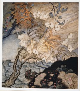 ?. En soms stemmen, illustratie uit William Shakespeares De Storm, uitgegeven 1926