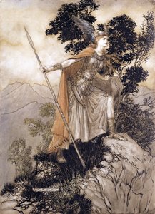 Brunhilde, illustratie uit Het Rijngoud en de Walkure door Richard Wagner, 1910