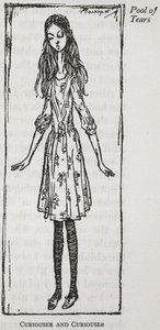 Steeds nieuwsgieriger - Alice nadat ze begon te groeien door Arthur Rackham