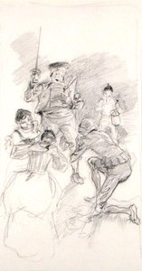 Don Quichot Buigt Laag door Arthur Rackham