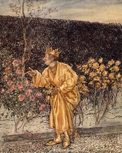 Elke bloem veranderde in goud, illustratie uit 