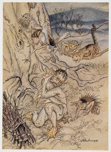 Voor elk kleinigheidje worden ze op mij gezet, illustratie uit William Shakespeares De Storm, uitgegeven 1926