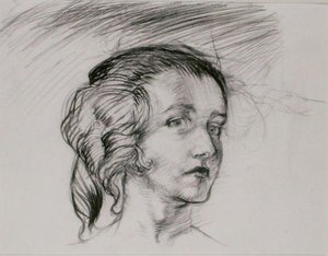 Meisjeshoofd door Arthur Rackham