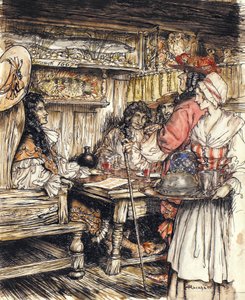 Ga en zie in een van de koffiehuizen in King Street in Westminster, illustratie uit The Compleat Angler door Isaac Walton, 1931