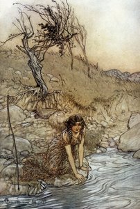 Hermia: Illustratie door Arthur RACKHAM voor De Droom van een Zomernacht door William SHAKESPEARE door Arthur Rackham