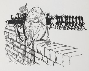Humpty Dumpty zat op een muur door Arthur Rackham