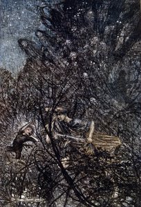 Illustratie voor De Droom van een Zomernacht door William Shakespeare door Arthur Rackham