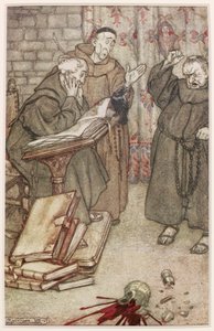 Illustratie van De Ekster van Rheims, 1907 door Arthur Rackham