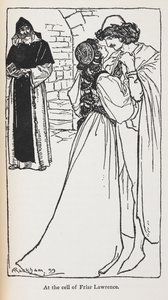 Illustratie van de noodlottige geliefden in Romeo en Julia. door Arthur Rackham