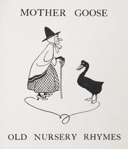Moeder de Gans. Oude dame met gans