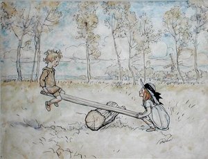 Zie, zaag, Margery Daw door Arthur Rackham