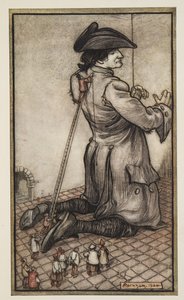De Lilliputaanse Kleermakers Maken Een Nieuw Pak voor Gulliver, uit Gullivers Reizen door Jonathon Swift, pub. 1909