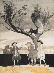 De mannen van Sleepy Hollow (binnenomslag), uit De Legende van Sleepy Hollow door Washington Irving (1783 - 1859), pub. 1928