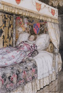 De Slapende Prinses, illustratie voor The Allies Fairy Book, Heinemann, 1916 door Arthur Rackham