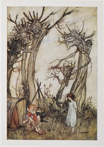 De man in de wildernis door Arthur Rackham