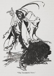 De dertiende fee uit Doornroosje door Arthur Rackham
