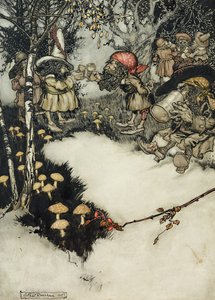 Ze dronken hun drank in diepe stilte, 1905 door Arthur Rackham