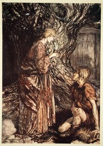 Deze genezende en honingzoete drank van mede, 1910 door Arthur Rackham