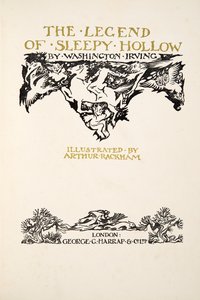 Titelpagina, uit De Legende van Sleepy Hollow door Washington Irving (1783 - 1859), pub. 1928