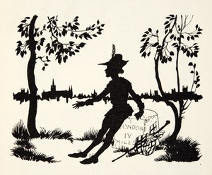 Keer terug Whittington, driemaal burgemeester van Londen, uit The Arthur Rackham Fairy Book, gepubliceerd 1933 door Arthur Rackham